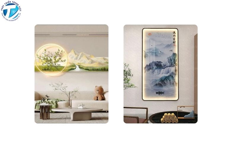 Mẫu tranh tường kết hợp kỹ thuật số